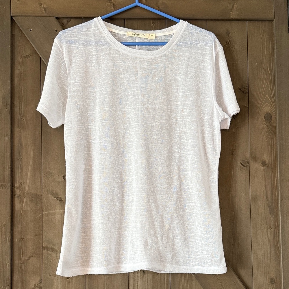 Lavon Elegant White Short Sleeve Women's Top